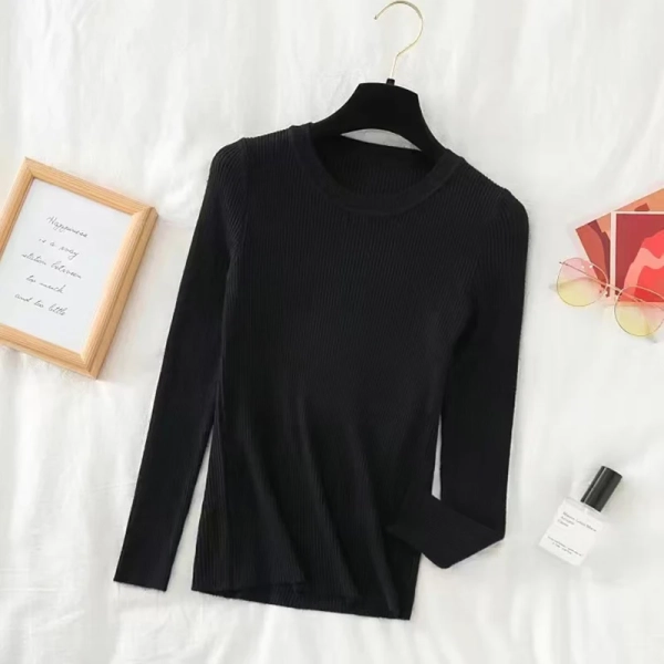 Styledfusion New Women Sweater Autumn Long Sleeve Pullover Basic Top Fashion O Neck Elastic Female Winter Solid Knitted Jumper